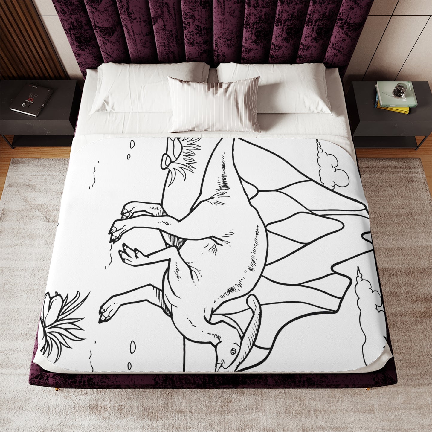 Blanket Coloring Kit with 10 Fabric Markers - Mountain Landscape