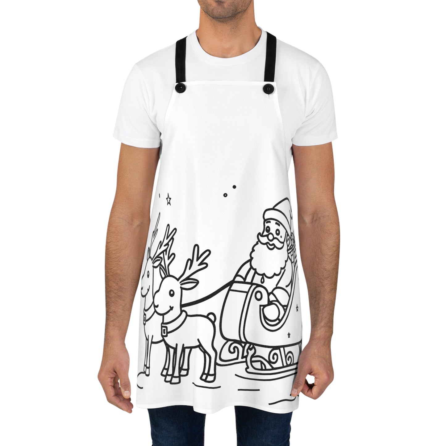 Apron Coloring Kit with 10 Fabric Markers - Santa and Reindeer