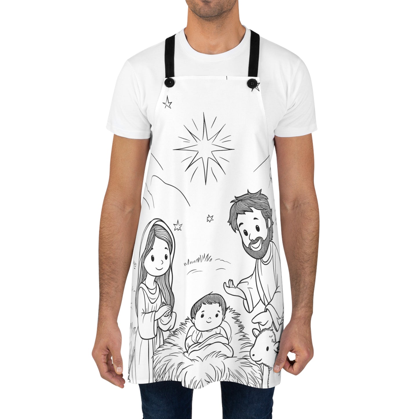 Apron Coloring Kit with 10 Fabric Markers - Nativity Scene