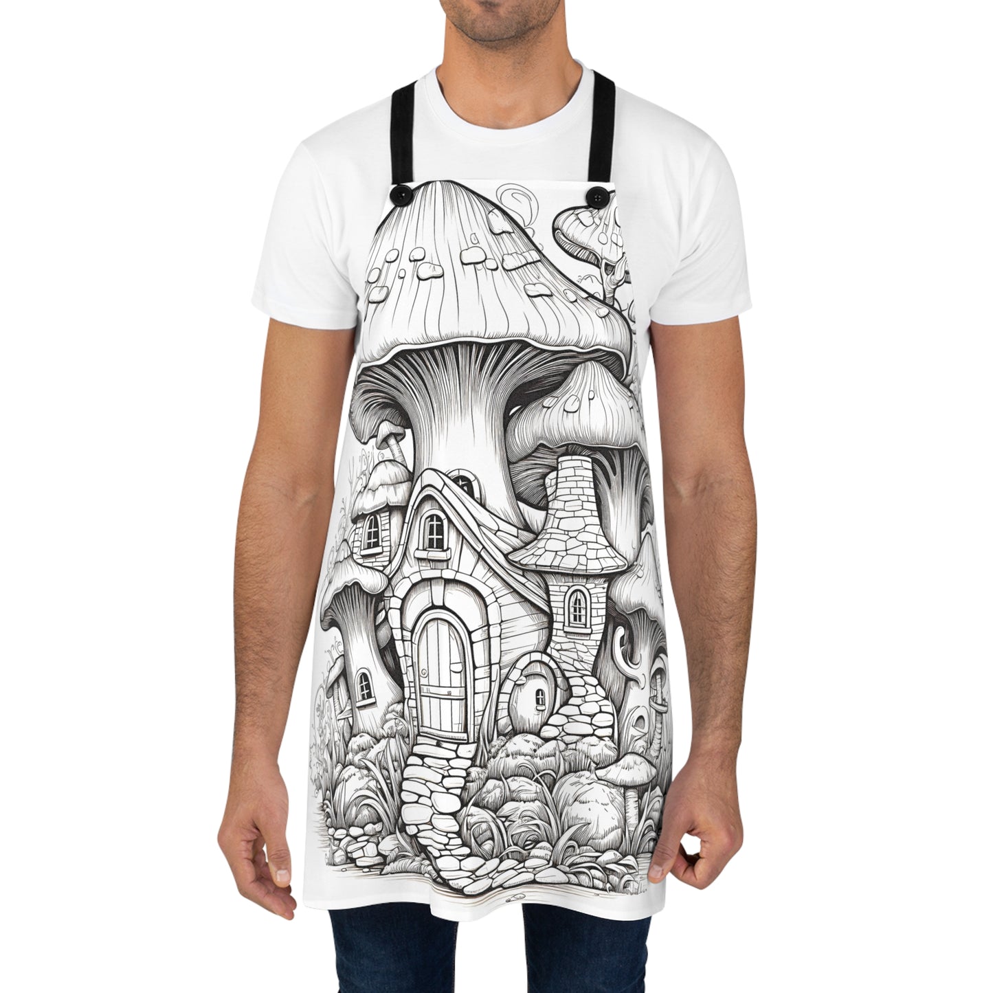 Apron Coloring Kit with 10 Fabric Markers - Mushroom Houses