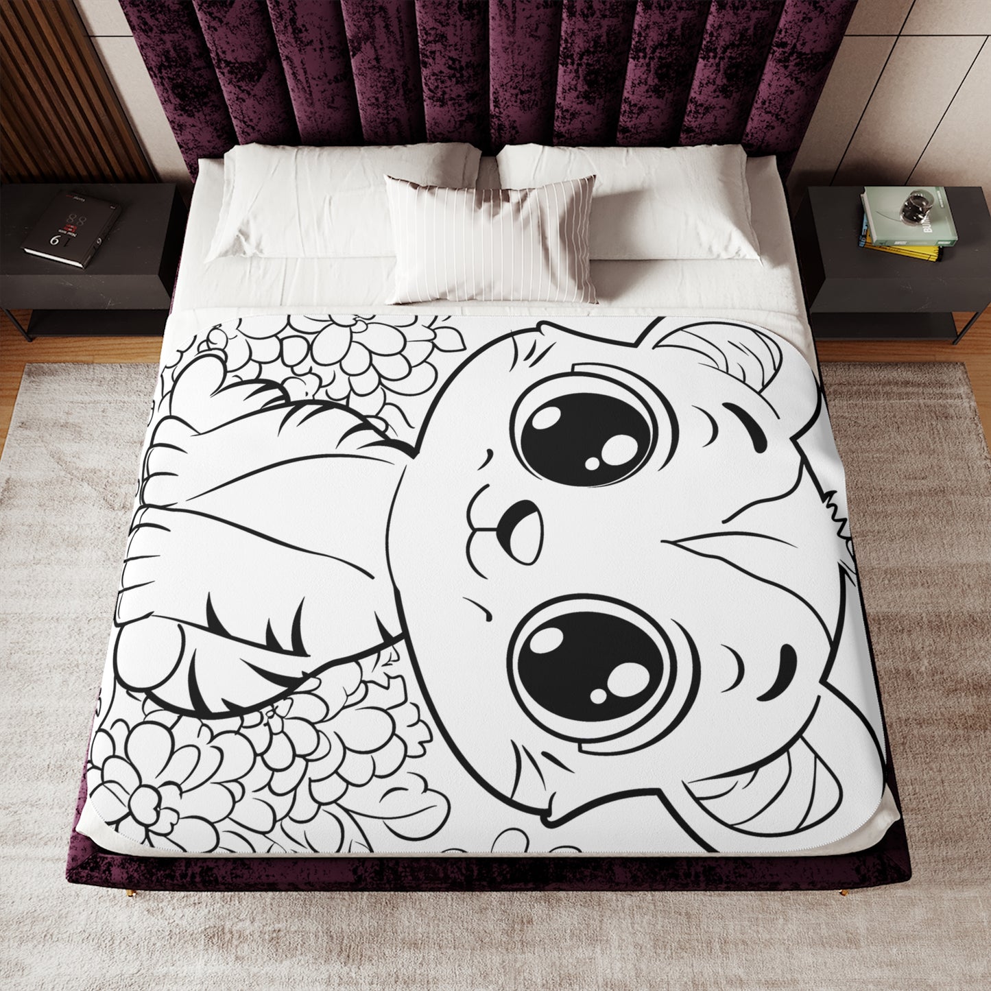 Blanket Coloring Kit with 10 Fabric Markers - Cute Baby Tiger