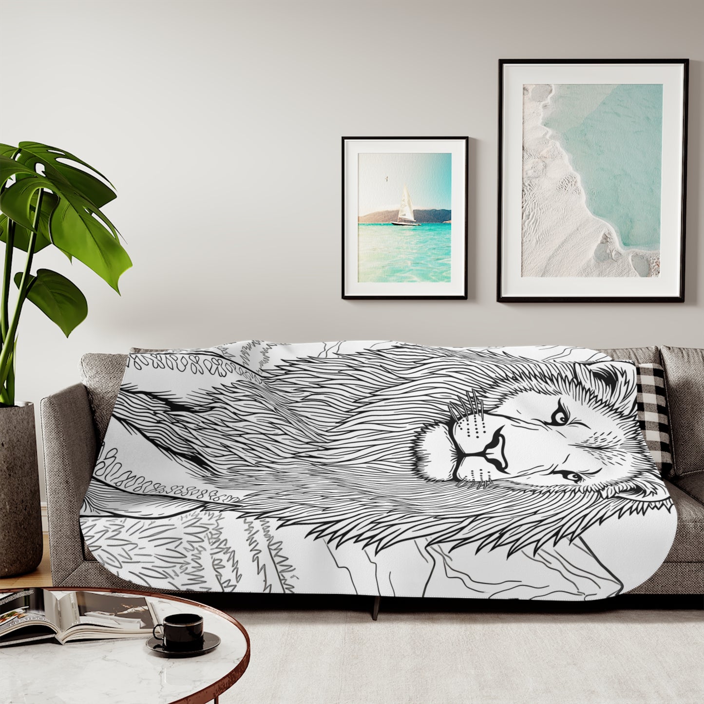 Blanket Coloring Kit with 10 Fabric Markers - King of the Jungle