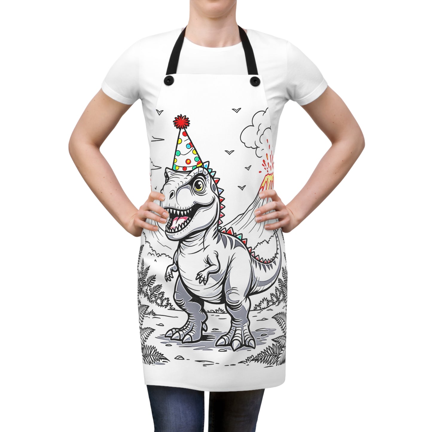 Apron Colorful Graphic Design - Dinosaur Party