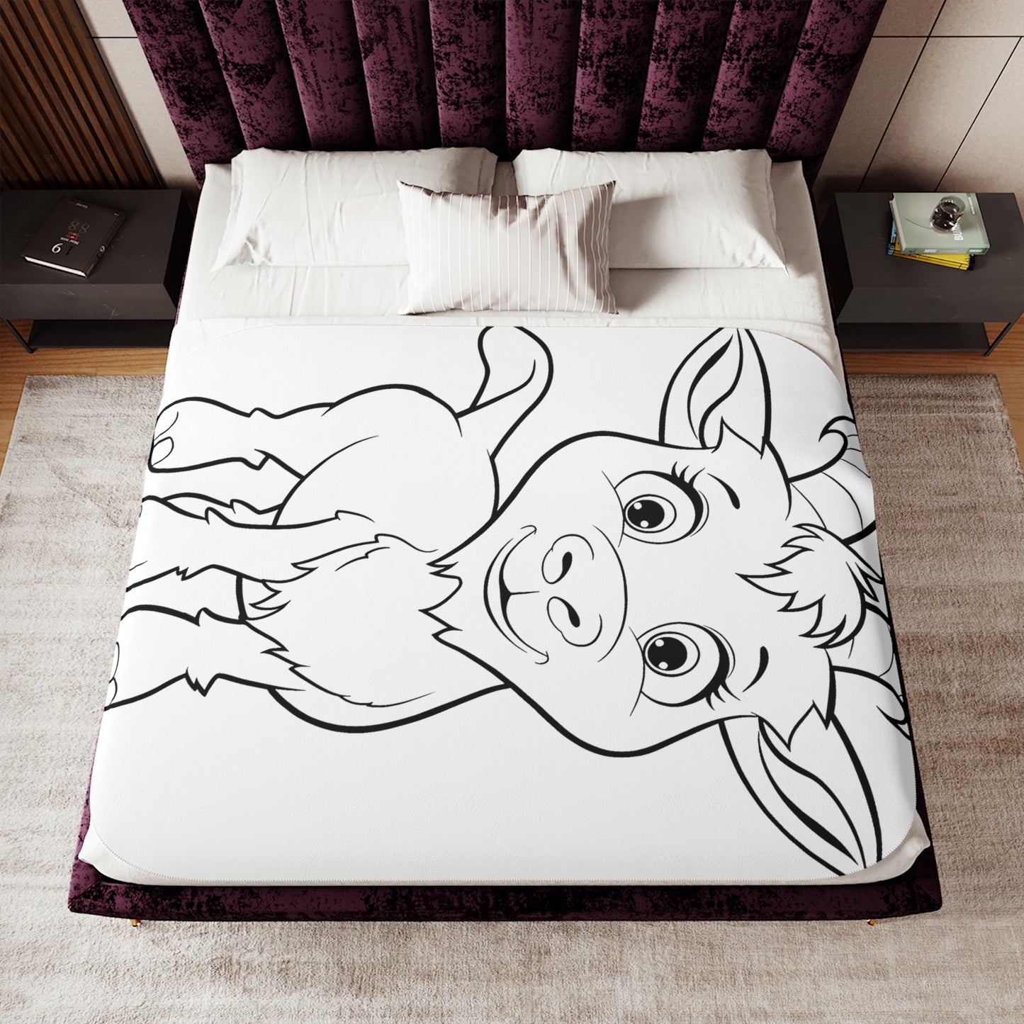 Blanket Coloring Kit with 10 Fabric Markers - Baby Goat