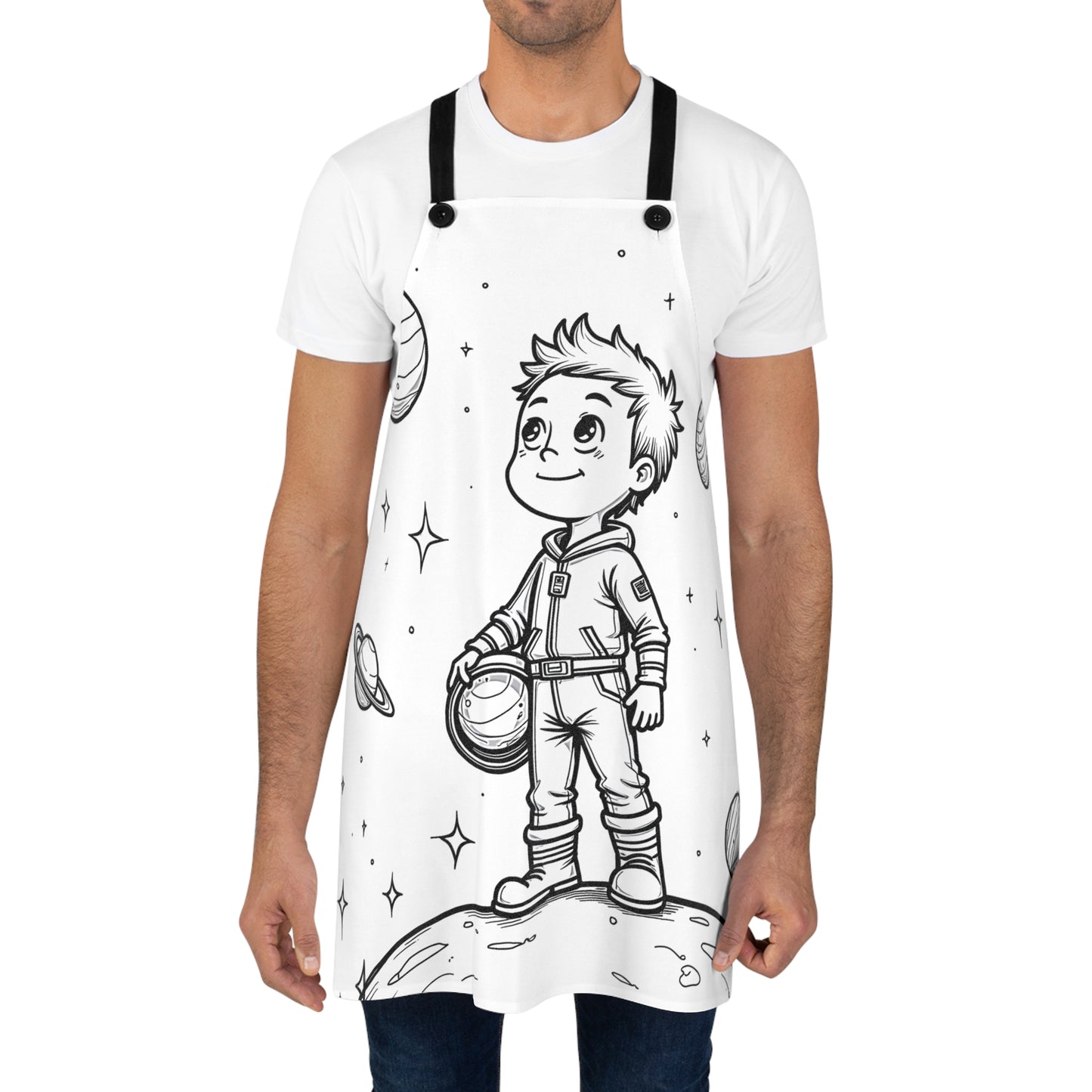 Apron Coloring Kit with 10 Fabric Markers - Child Astronaut