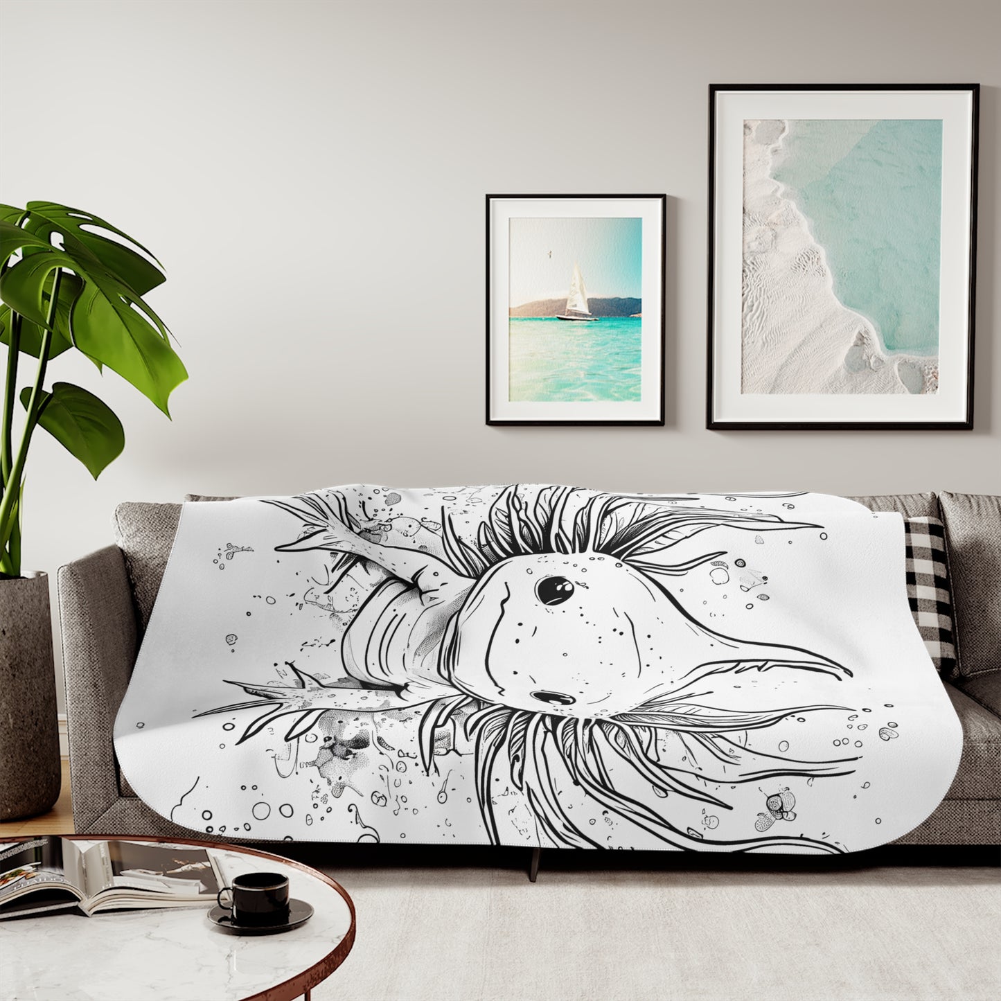 Blanket Coloring Kit with 10 Fabric Markers - Axolotl