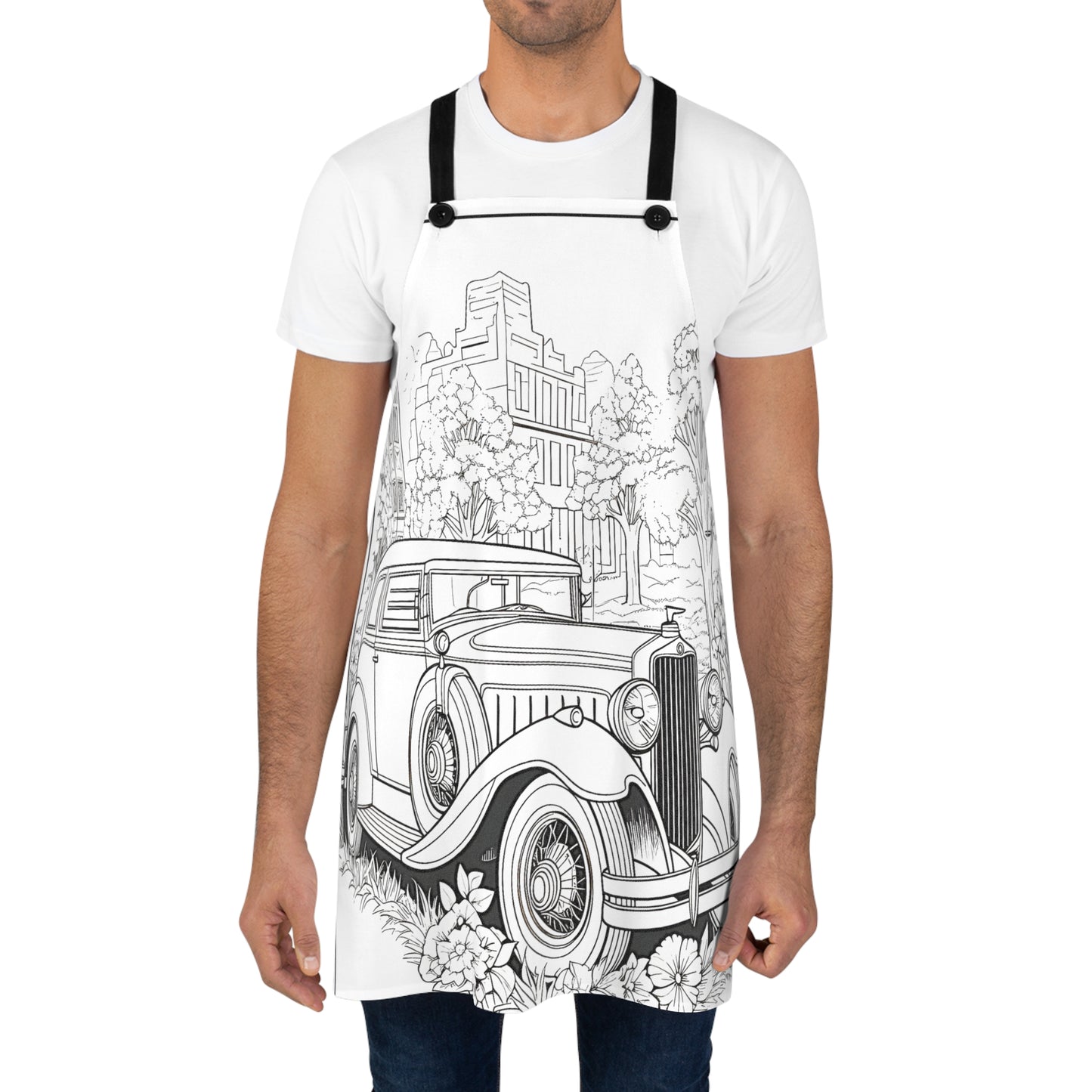 Apron Coloring Kit with 10 Fabric Markers - Classic Car