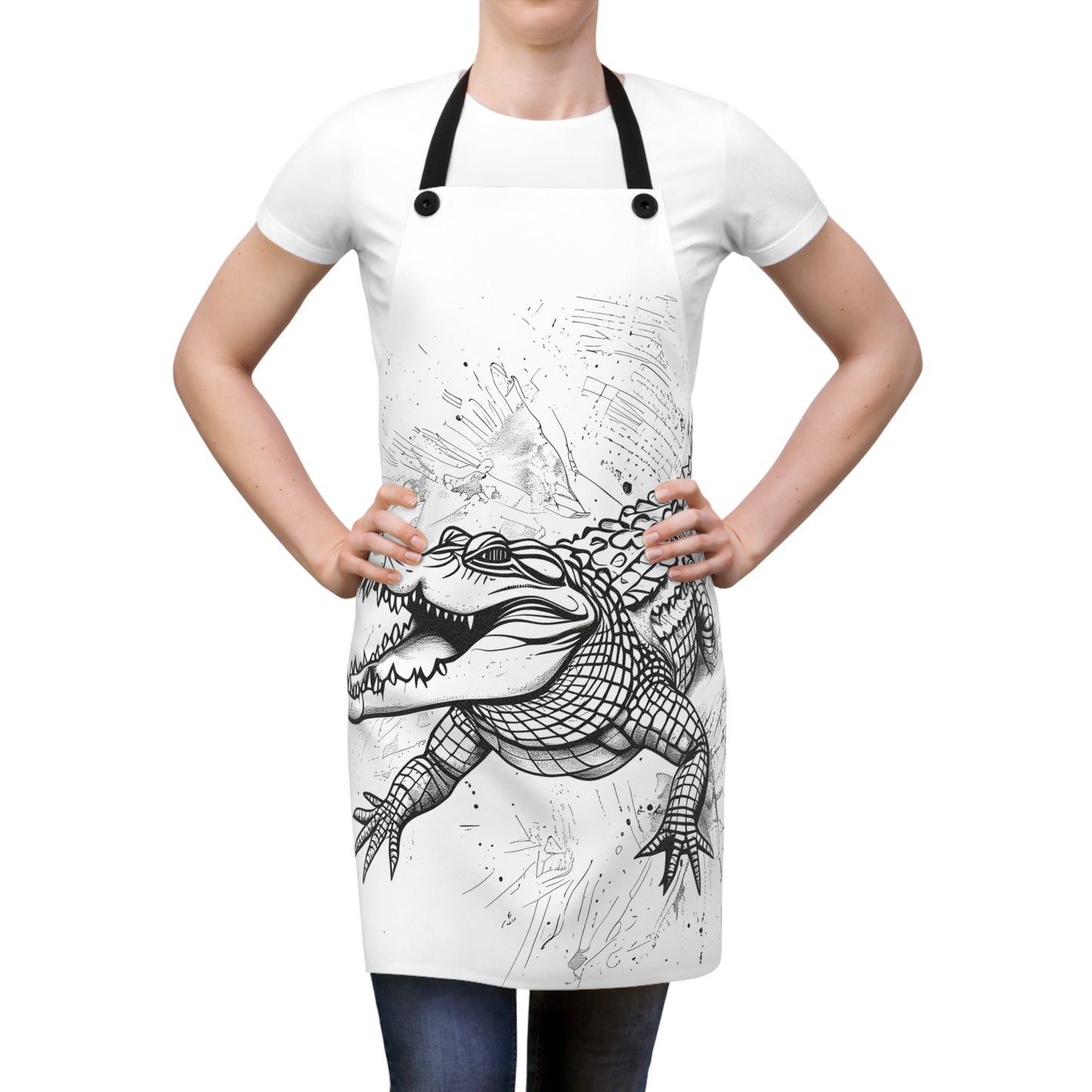 Apron Coloring Kit with 10 Fabric Markers - Crocodile