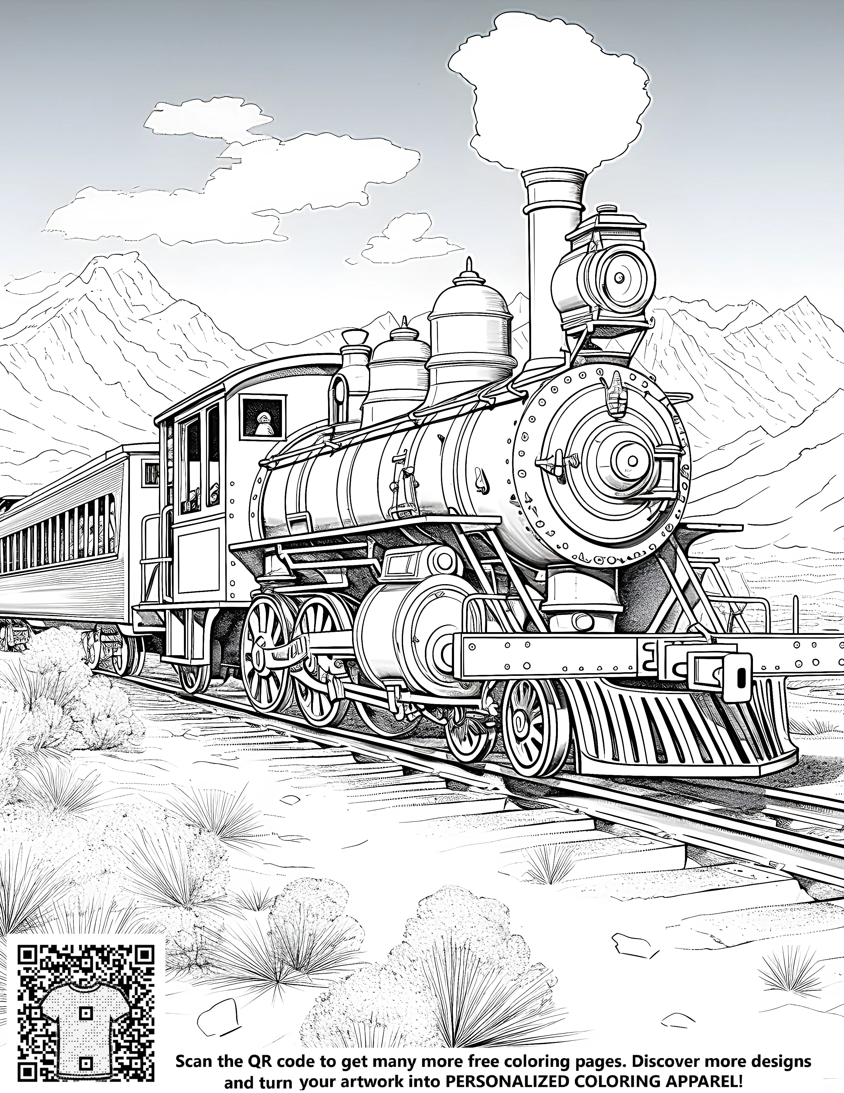 Free Vintage Train Coloring Page PDF | DaVinci in You – Davinci in You