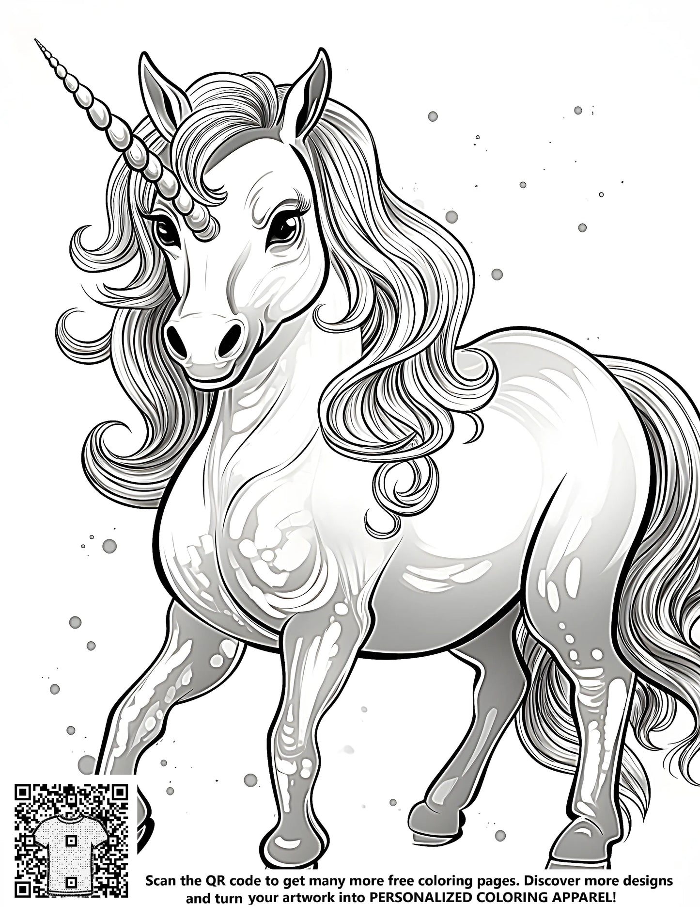 Magical unicorn coloring page with detailed illustrations and fantasy creature art