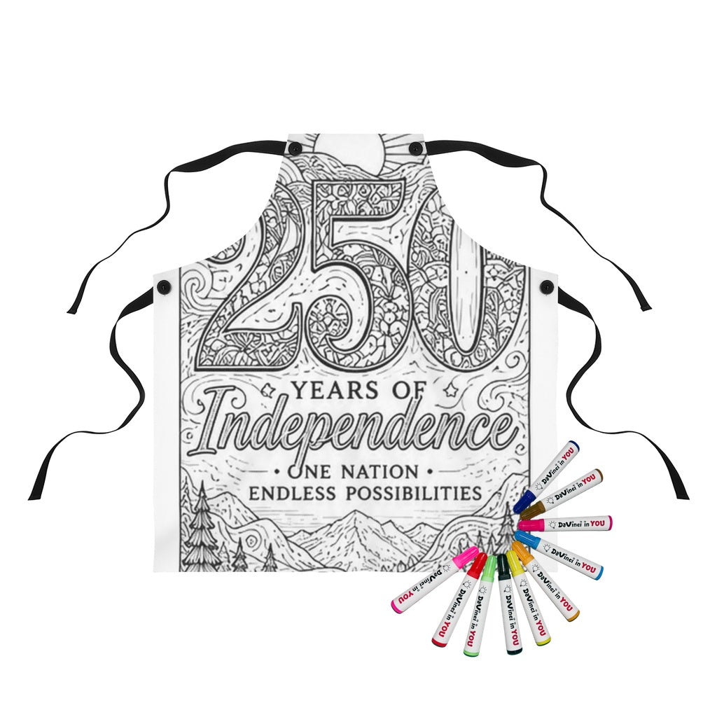 250 Years of Independence Apron coloring kit mockup with polyester and graphic print