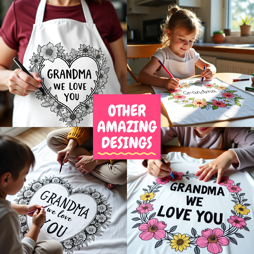 FREE Grandma We Love You Coloring Page with Hearts and Cupcakes - Download NOW