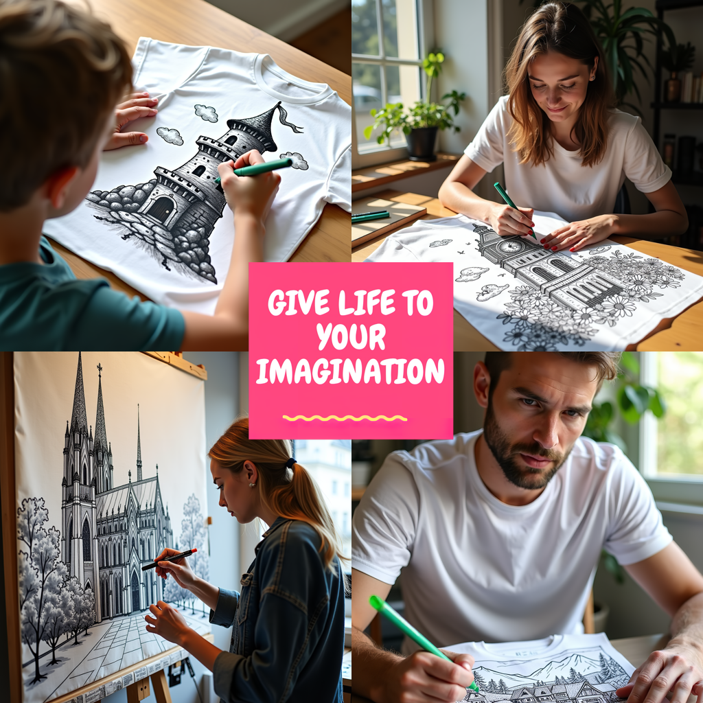 FREE Fantasy Castle Coloring Page - Printable Black and White Illustration Download