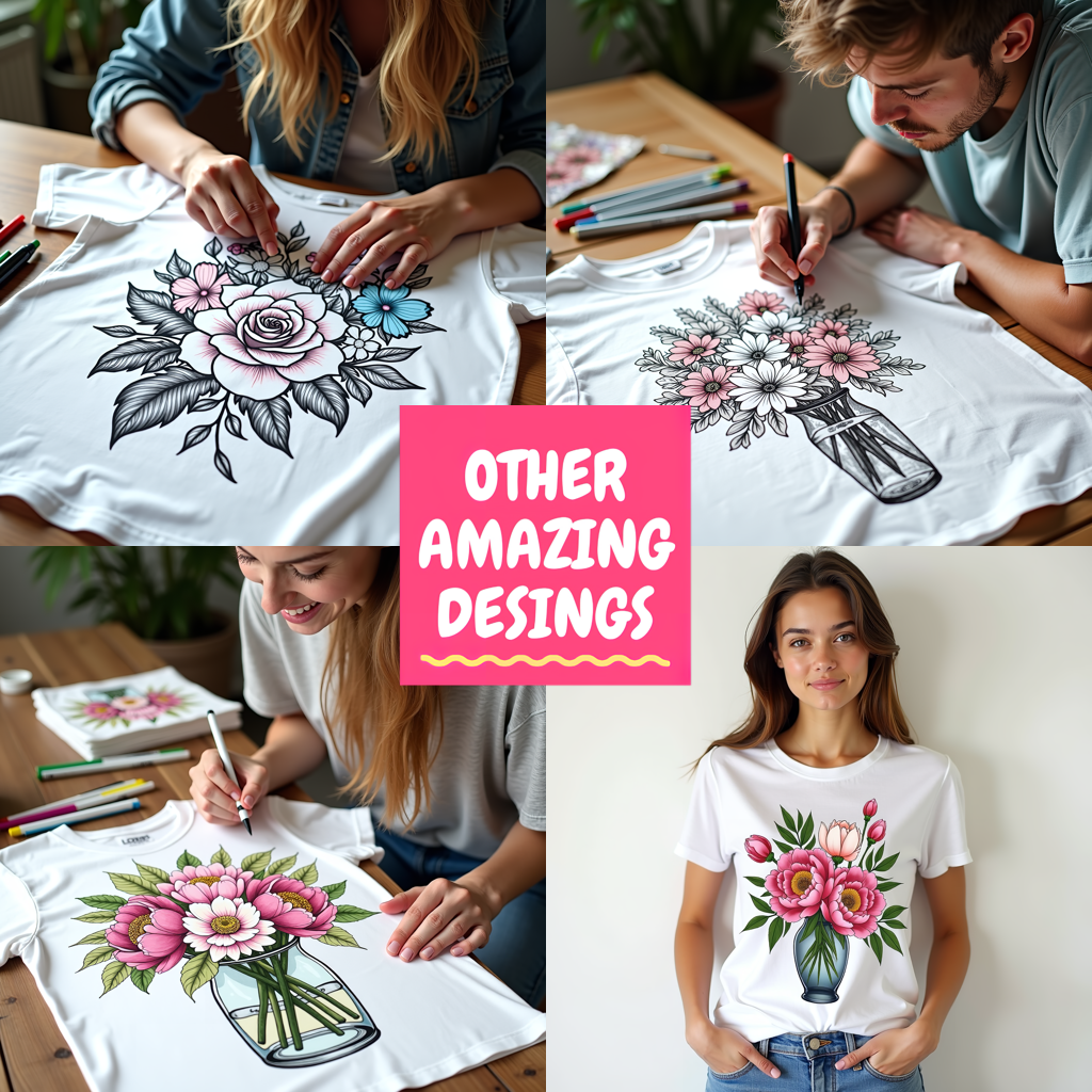 Adult Sweatshirt Coloring Kit with 10 Fabric Markers - Sunflowers