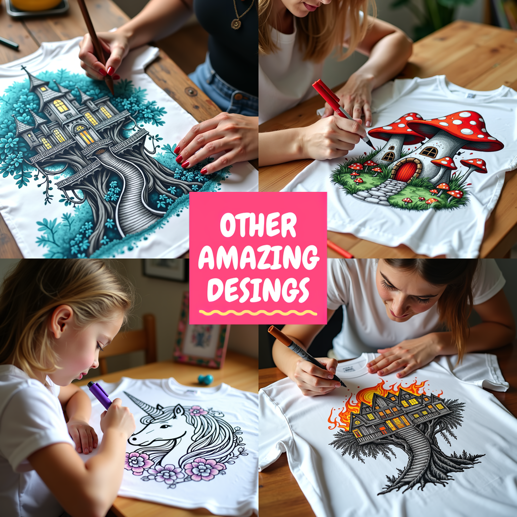 Women's T-shirt Coloring Kit with 10 Fabric Markers - Treehouse