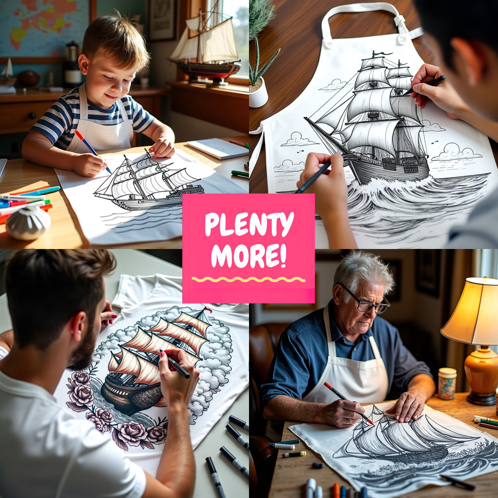 FREE Sailing Ship Coloring Page - Detailed Black and White Illustration - Printable Download