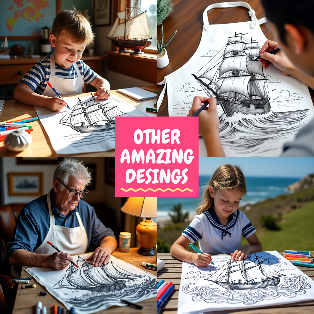 FREE Sailing Ship Coloring Page - Intricate Design with Flowers and Clouds - Download NOW