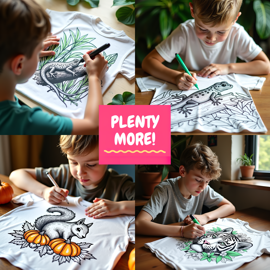 Adult Sweatshirt Coloring Kit with 10 Fabric Markers - Lizard