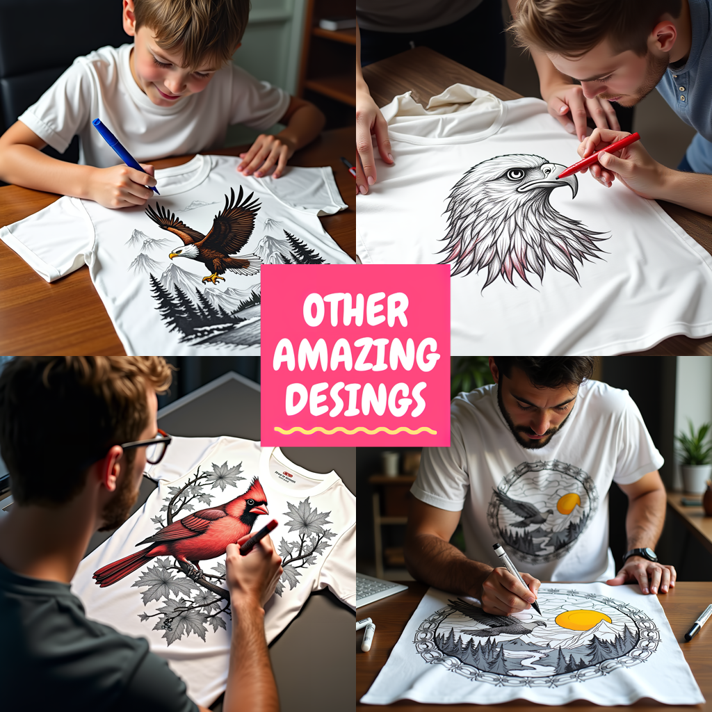 Adult Sweatshirt Coloring Kit with 10 Fabric Markers - Eagle