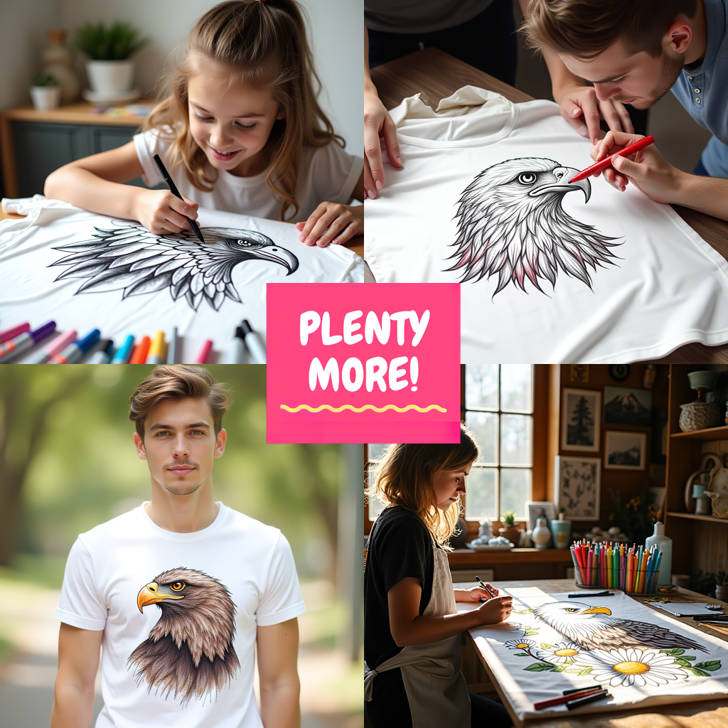 Adult Sweatshirt Coloring Kit with 10 Fabric Markers - Eagles