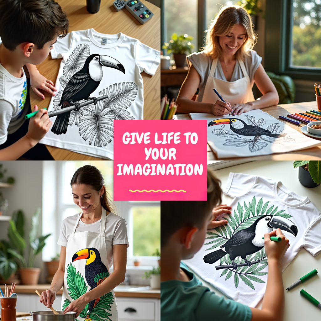 FREE Toucan Coloring Page - Printable Tropical Leaves Download