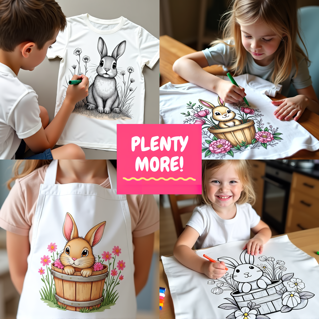FREE Cute Bunny Coloring Page - Printable Forest Scene Download