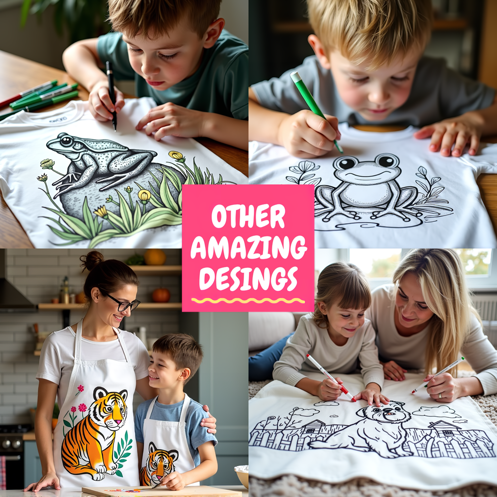 Unisex T-shirt Coloring Kit with 10 Fabric Markers - Frog
