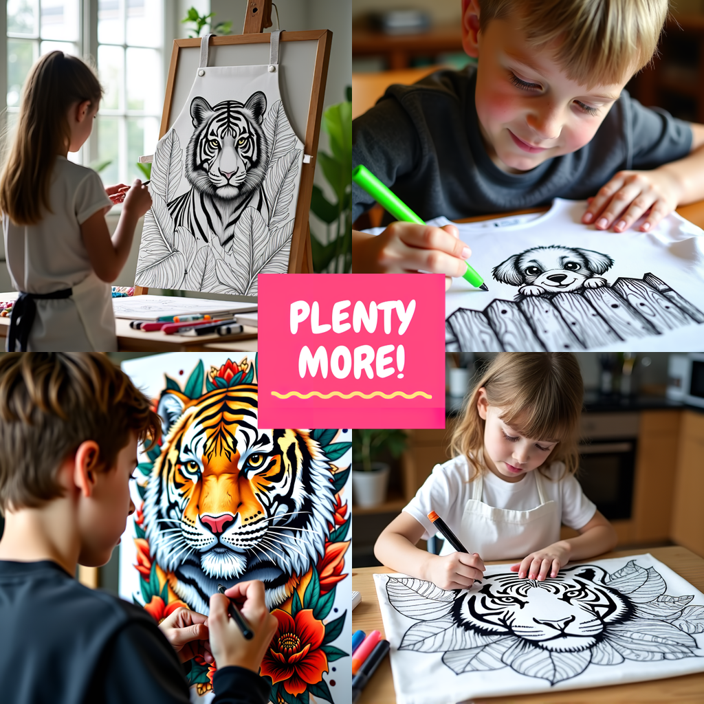 Kid's T-shirt Coloring Kit with 10 Fabric Markers - Cute Pony