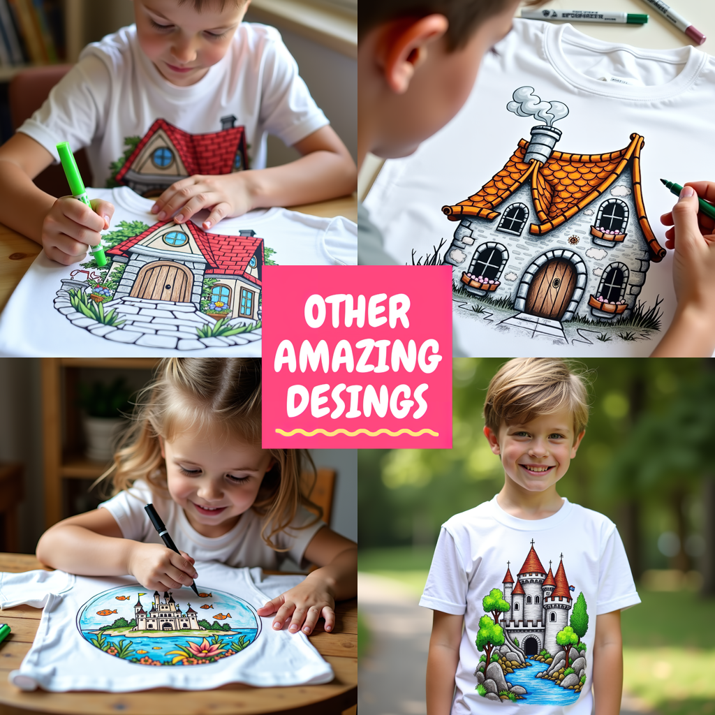 Kid's T-shirt Coloring Kit with 10 Fabric Markers - Mountain House