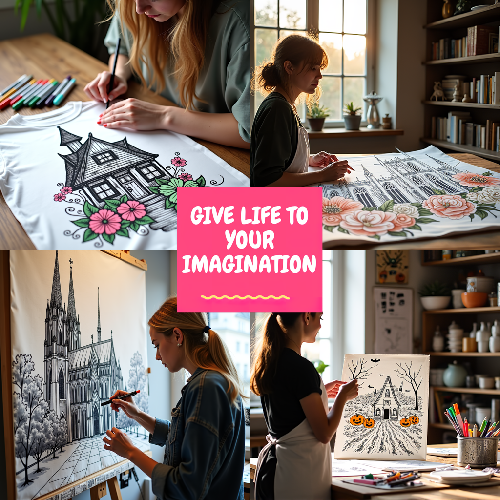 Adult Sweatshirt Coloring Kit with 10 Fabric Markers - Library