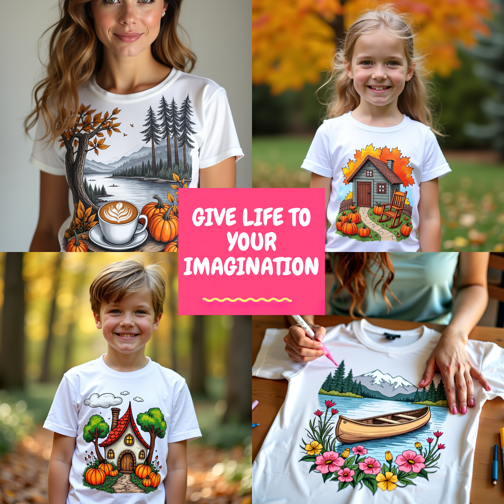 Women's T-shirt Coloring Kit with 10 Fabric Markers - Mountain House