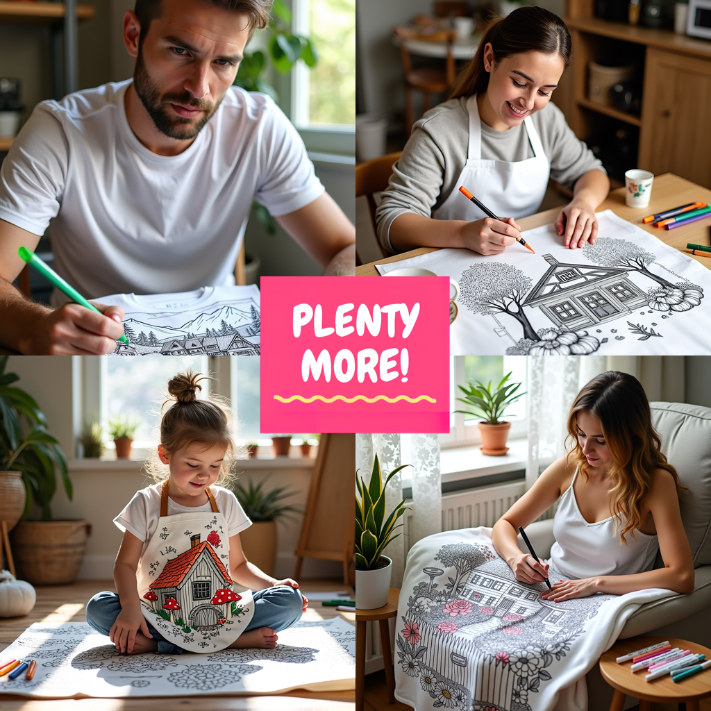 Adult Sweatshirt Coloring Kit with 10 Fabric Markers - Mountain House