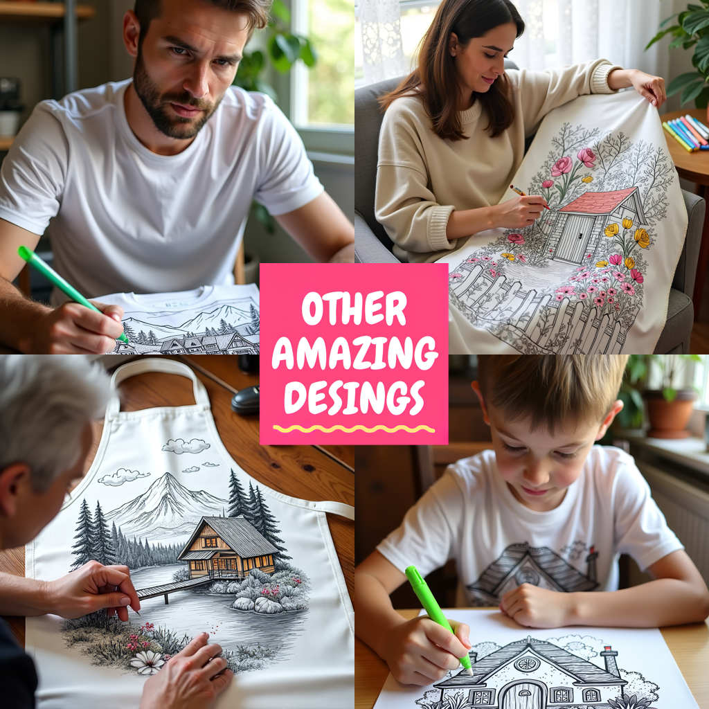 Adult Sweatshirt Coloring Kit with 10 Fabric Markers - Mountain House
