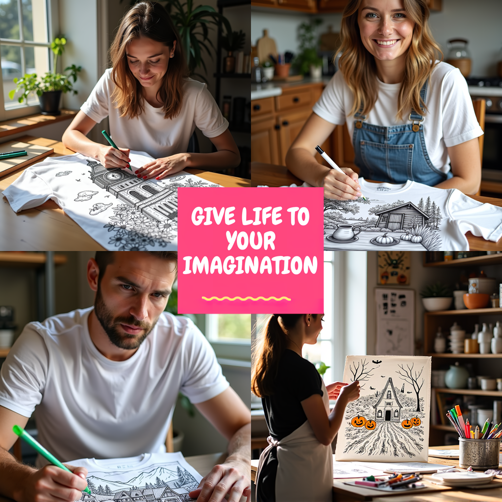 Adult Sweatshirt Coloring Kit with 10 Fabric Markers - Library