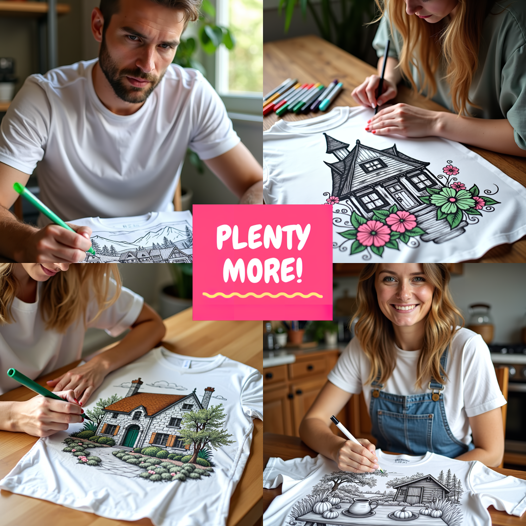 Adult Sweatshirt Coloring Kit with 10 Fabric Markers - Mountain Village