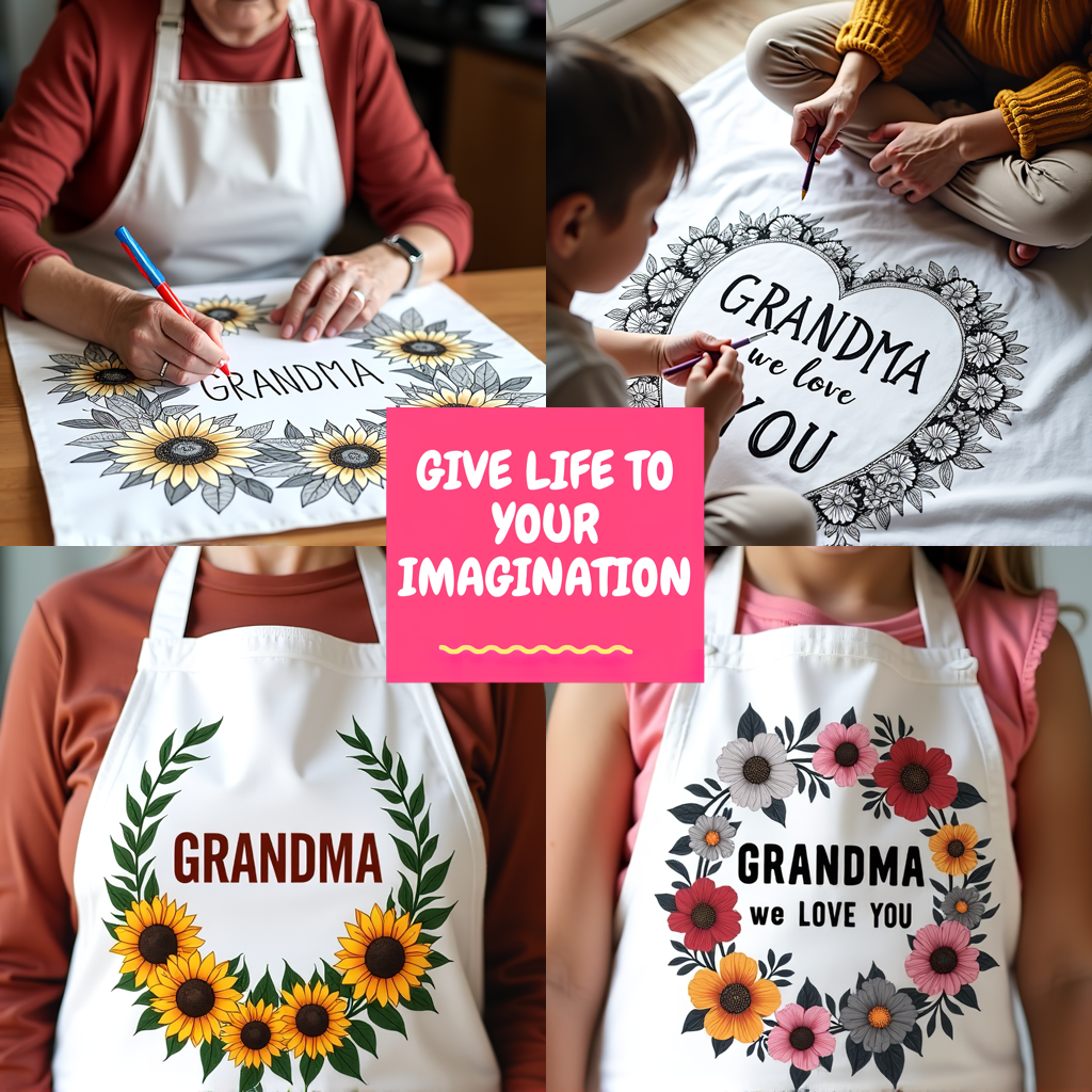 Unisex T-shirt Coloring Kit with 10 Fabric Markers - Classic Reading Room