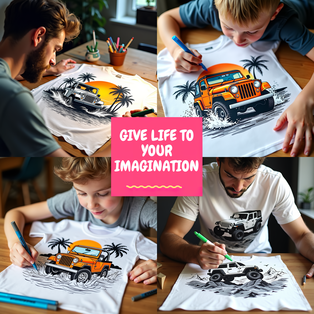 Adult Sweatshirt Coloring Kit with 10 Fabric Markers - Jeep
