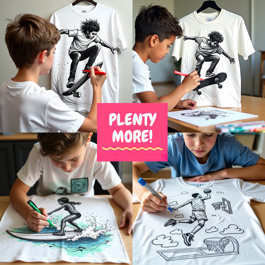 Adult Sweatshirt Coloring Kit with 10 Fabric Markers - Player in action
