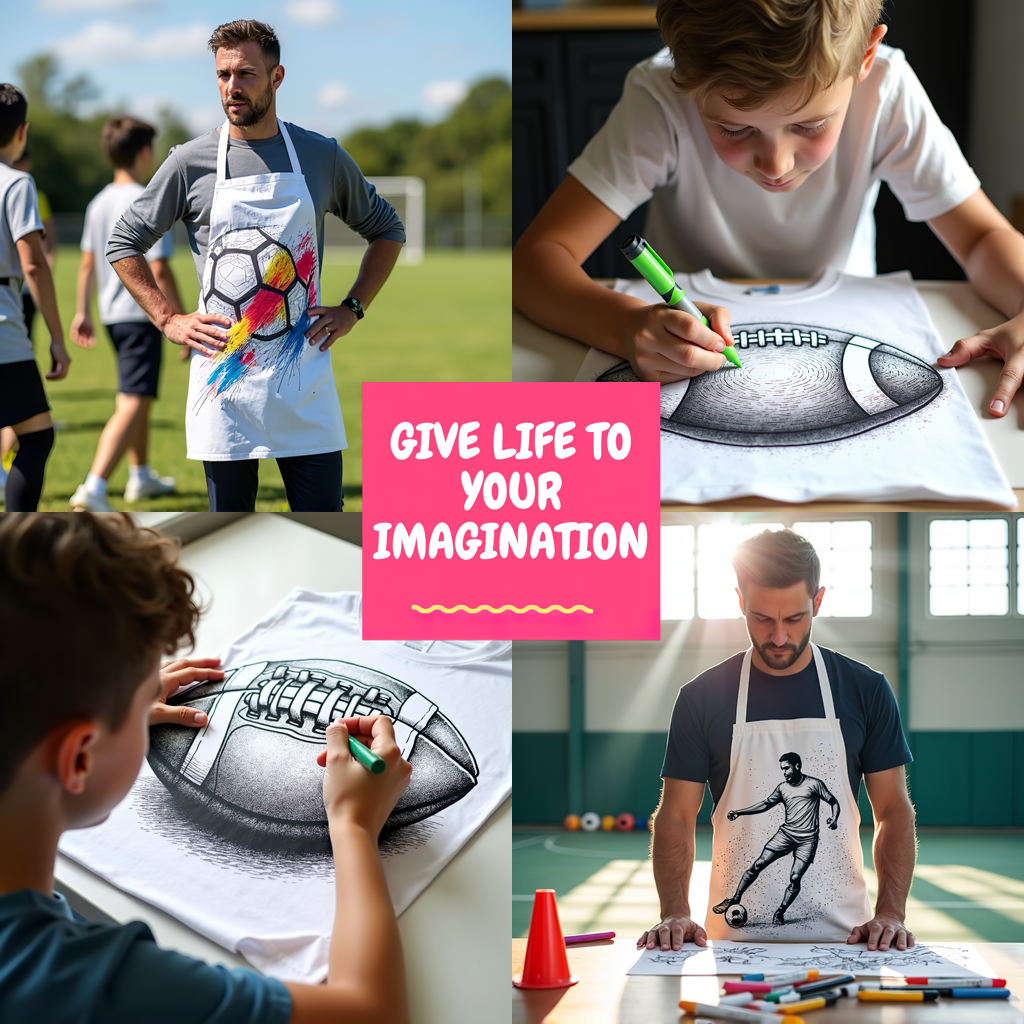 Adult Sweatshirt Coloring Kit with 10 Fabric Markers - Soccer