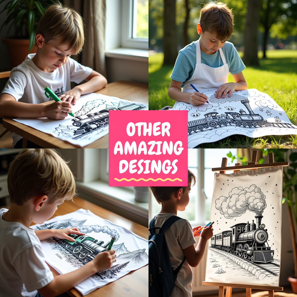 FREE Scenic Steam Locomotive Coloring Page Download