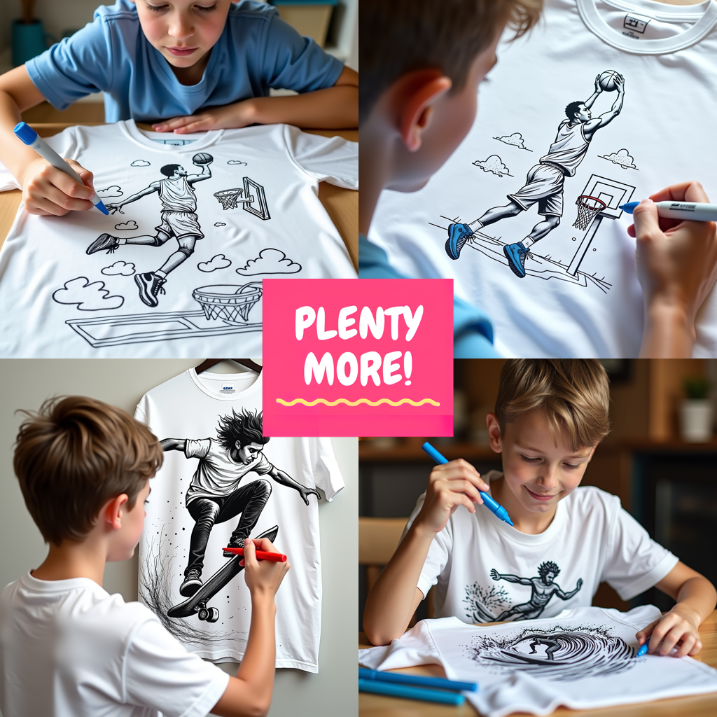 Women's T-shirt Coloring Kit with 10 Fabric Markers - Cycling