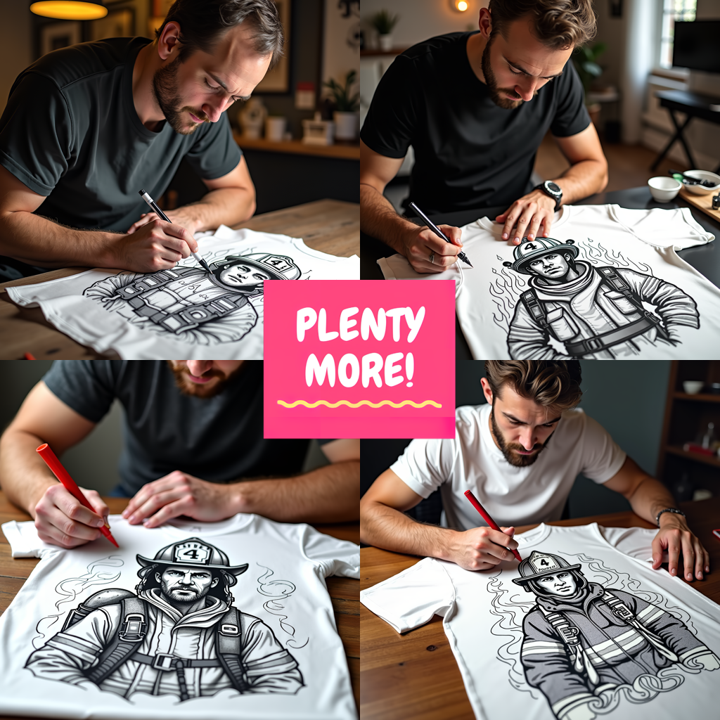 Unisex T-shirt Coloring Kit with 10 Fabric Markers - Ice Hockey