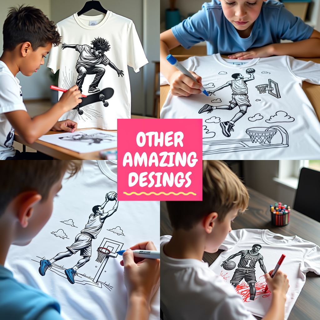 Adult Sweatshirt Coloring Kit with 10 Fabric Markers - Ice Hockey