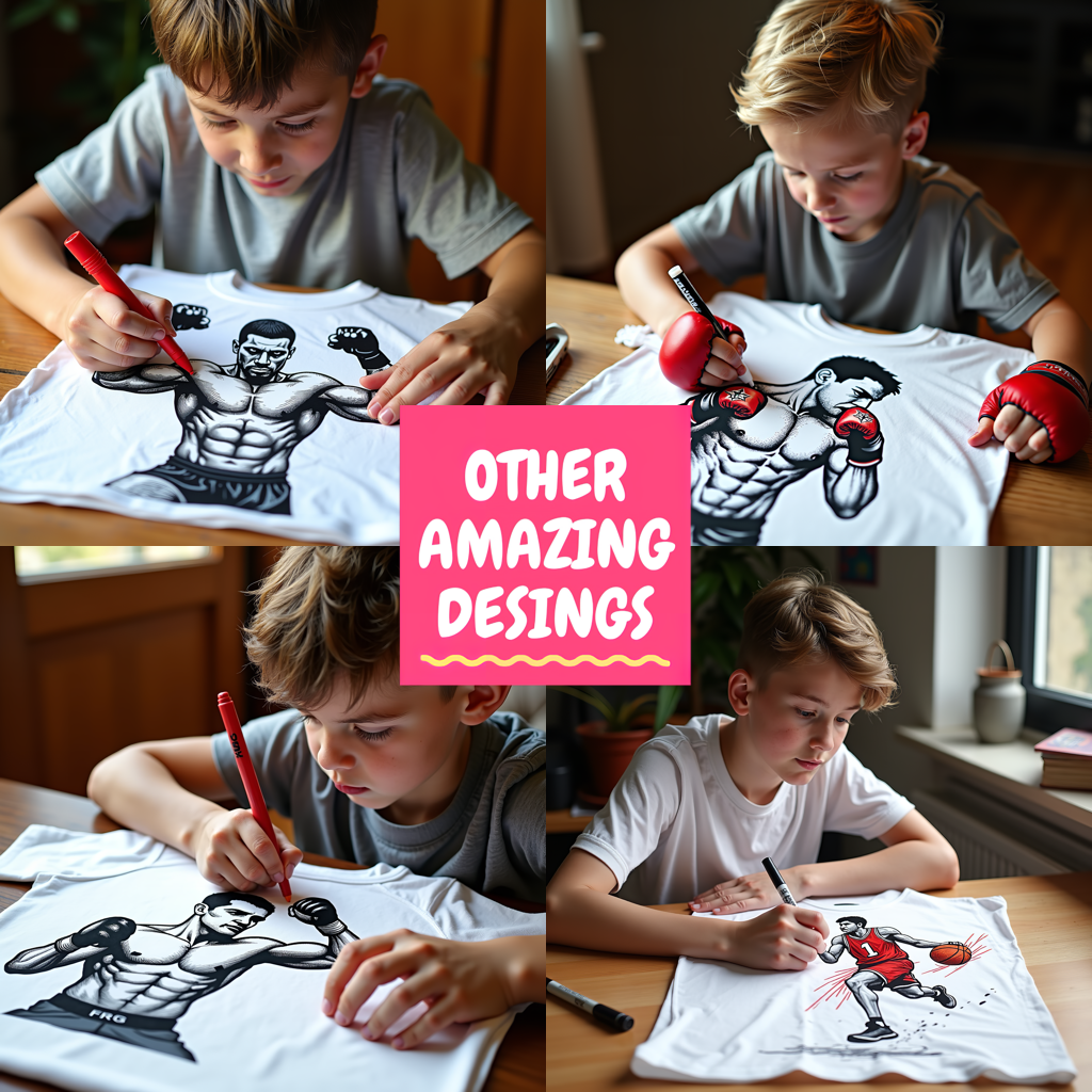 Unisex T-shirt Coloring Kit with 10 Fabric Markers - Lacrosse Player