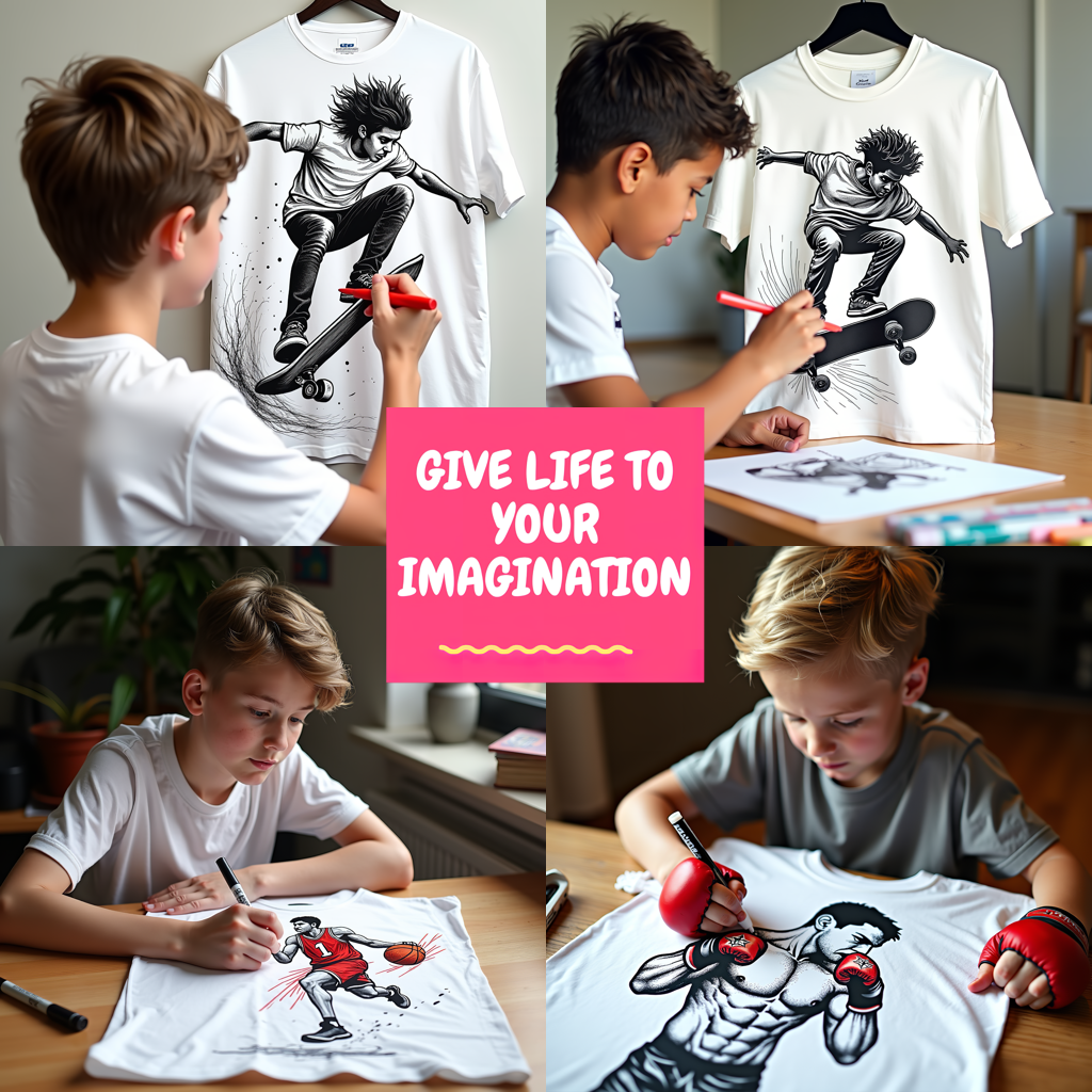 Adult Sweatshirt Coloring Kit with 10 Fabric Markers - Skateboarding