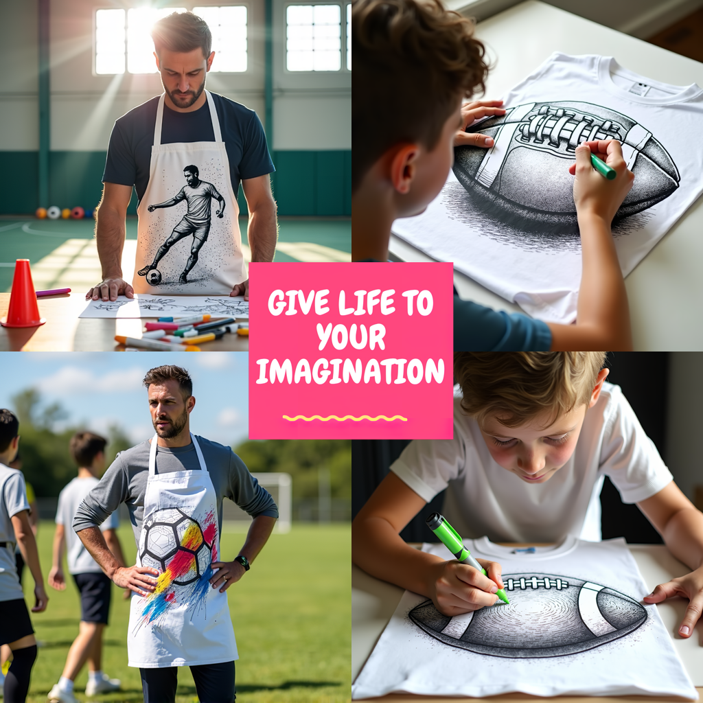 Adult Sweatshirt Coloring Kit with 10 Fabric Markers - Soccer Match