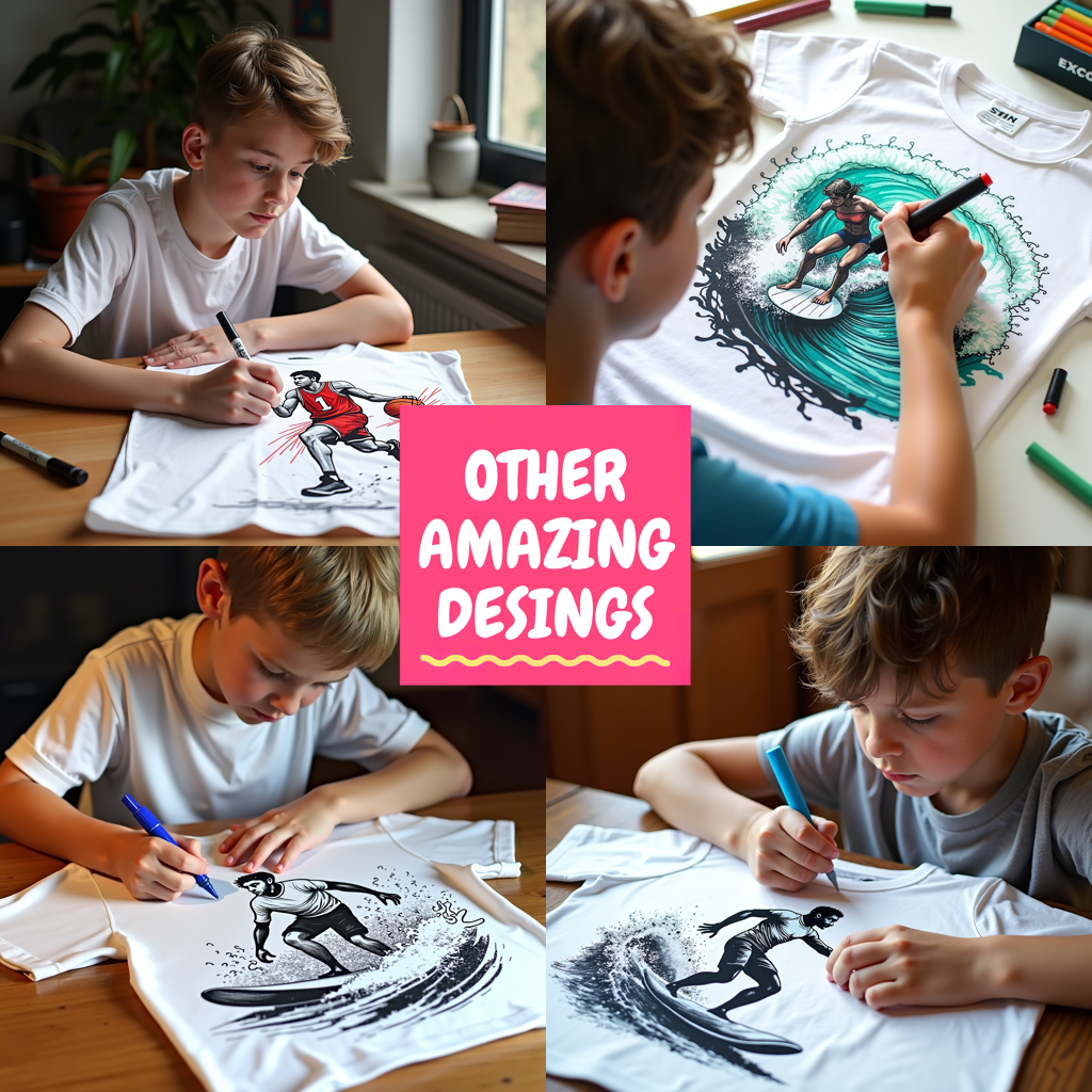 Unisex T-shirt Coloring Kit with 10 Fabric Markers - Running