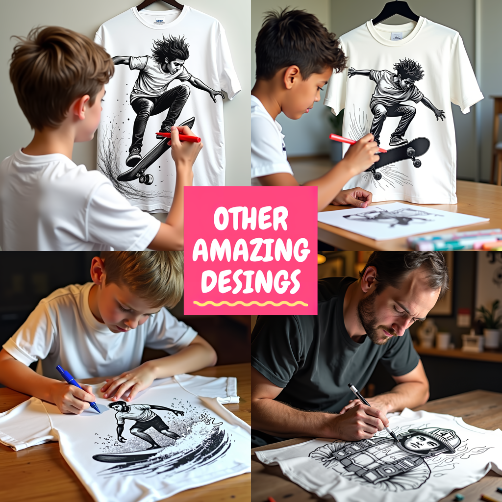 Kid's T-shirt Coloring Kit with 10 Fabric Markers - Lacrosse