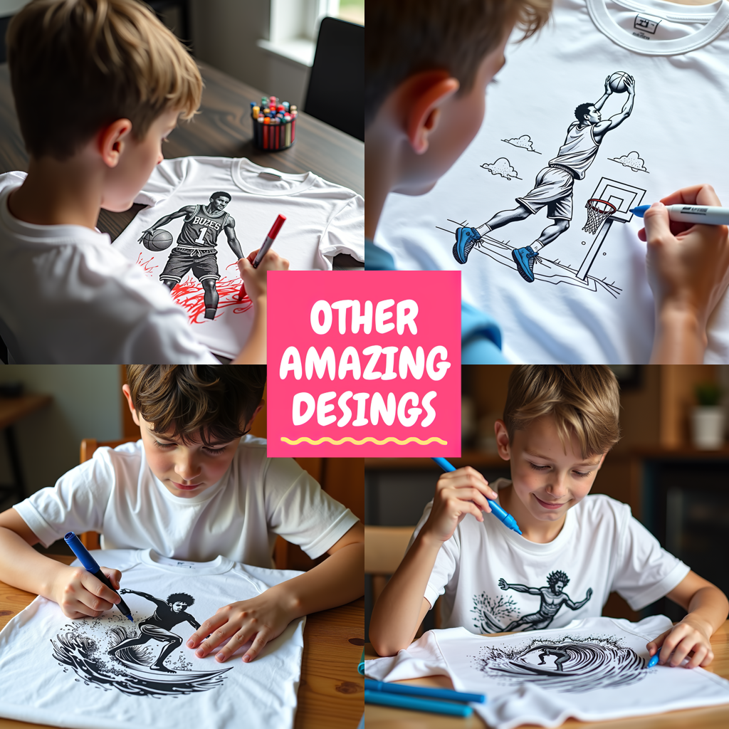 Unisex T-shirt Coloring Kit with 10 Fabric Markers - Lacrosse