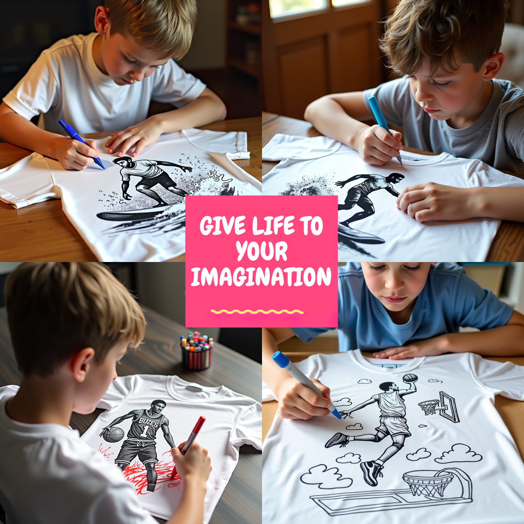 Adult Sweatshirt Coloring Kit with 10 Fabric Markers - Ice Hockey Player